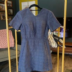Adorable mod top shop blue tweed mini dress size 4 best fits a 0-2